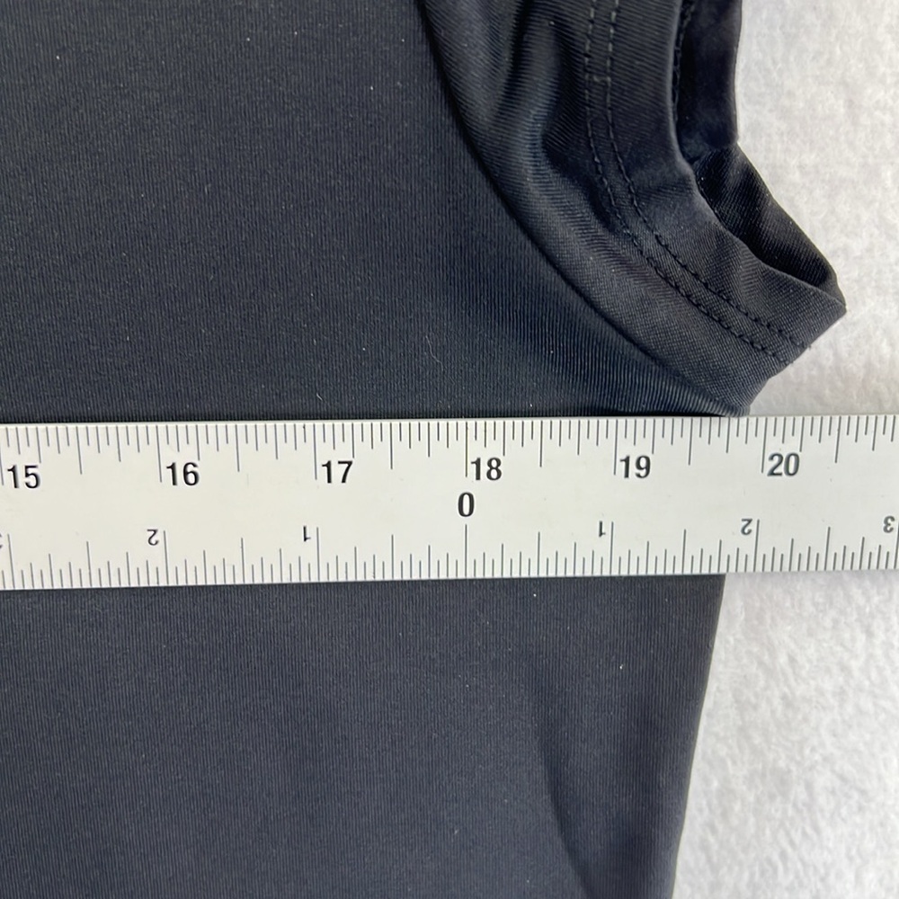 Chico’s Women’s Tee / Top Sz 2 (US 12) Black Nylon & Spandex V-neck Cap Sleeves - Picture 9 of 10